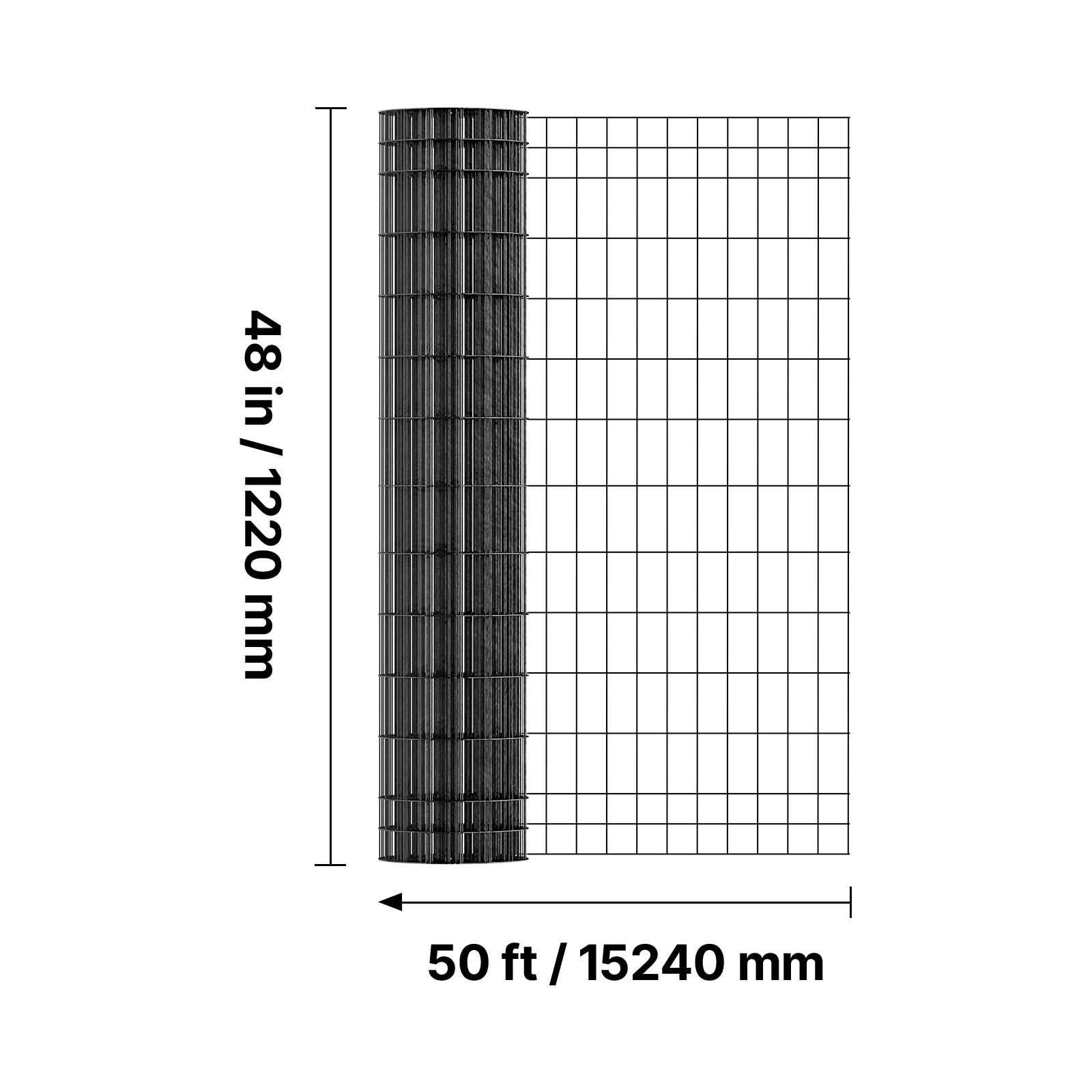 Farm Fence, 48 In X 50 Ft, 2 X 4 In Mesh 14 Gauge Galvanized Steel Wire Fencing For Cattle, Hog & Sheep , Heavy Duty Vinyl Coated Livestock Fence For Animal Enclosures, Cage Wire, Garden Fences_maomaolike.com